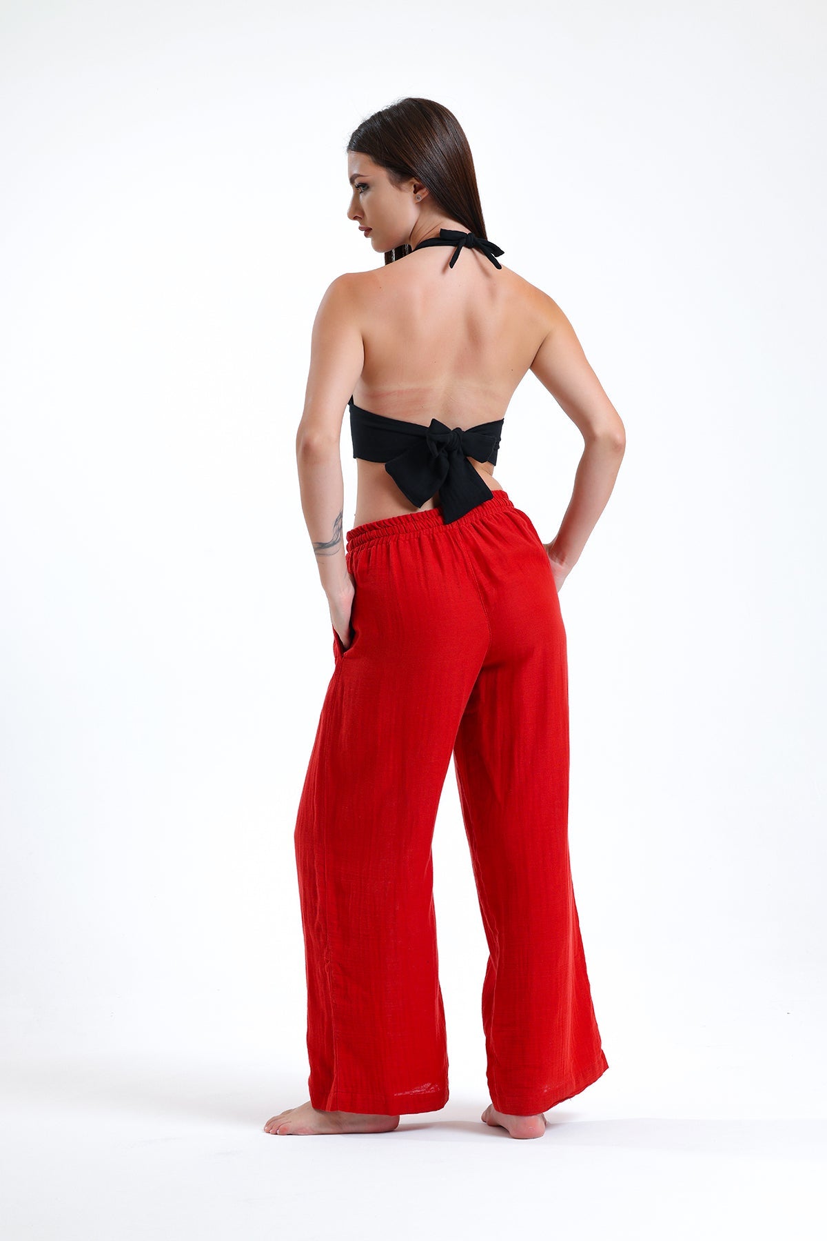 Alessio de Sole 100% Cotton Red Trousers - Women