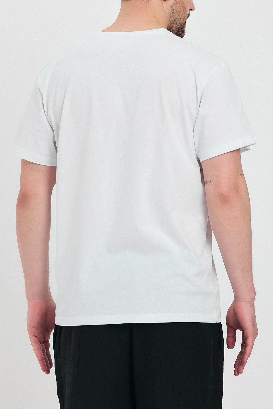 Alessio de Sole 100% Cotton White Basic T-Shirt- Men