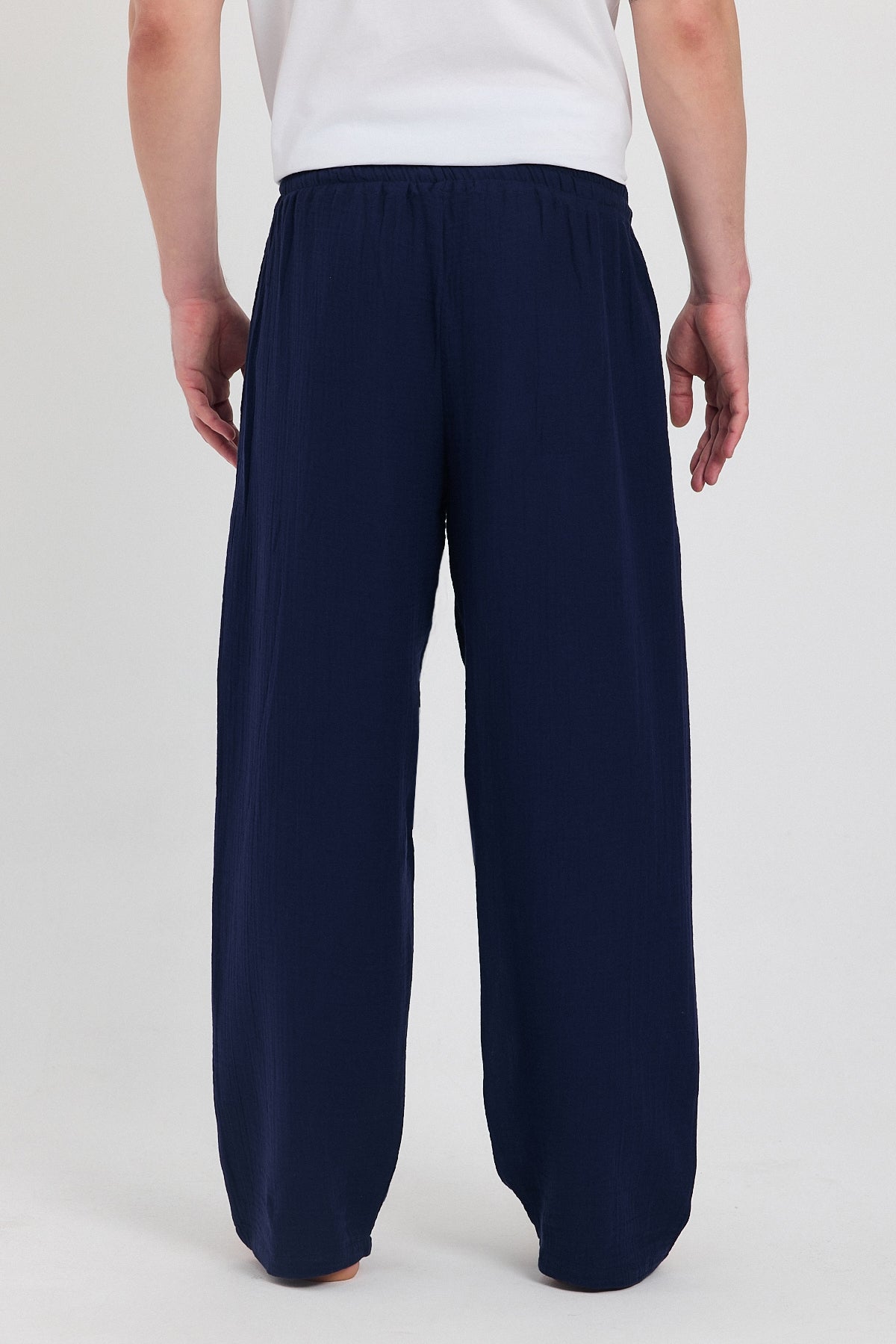 Alessio de Sole 100% Cotton Navy Trousers - Men