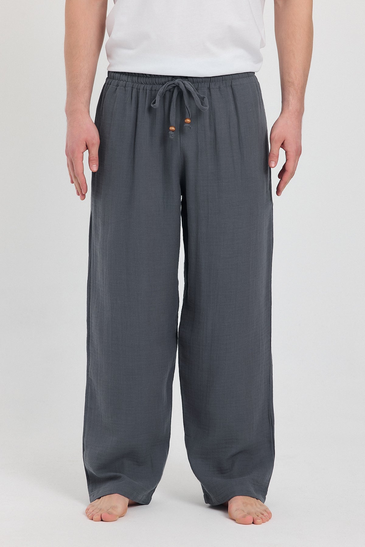 Alessio de Sole 100% Cotton Dark Grey Trousers - Men