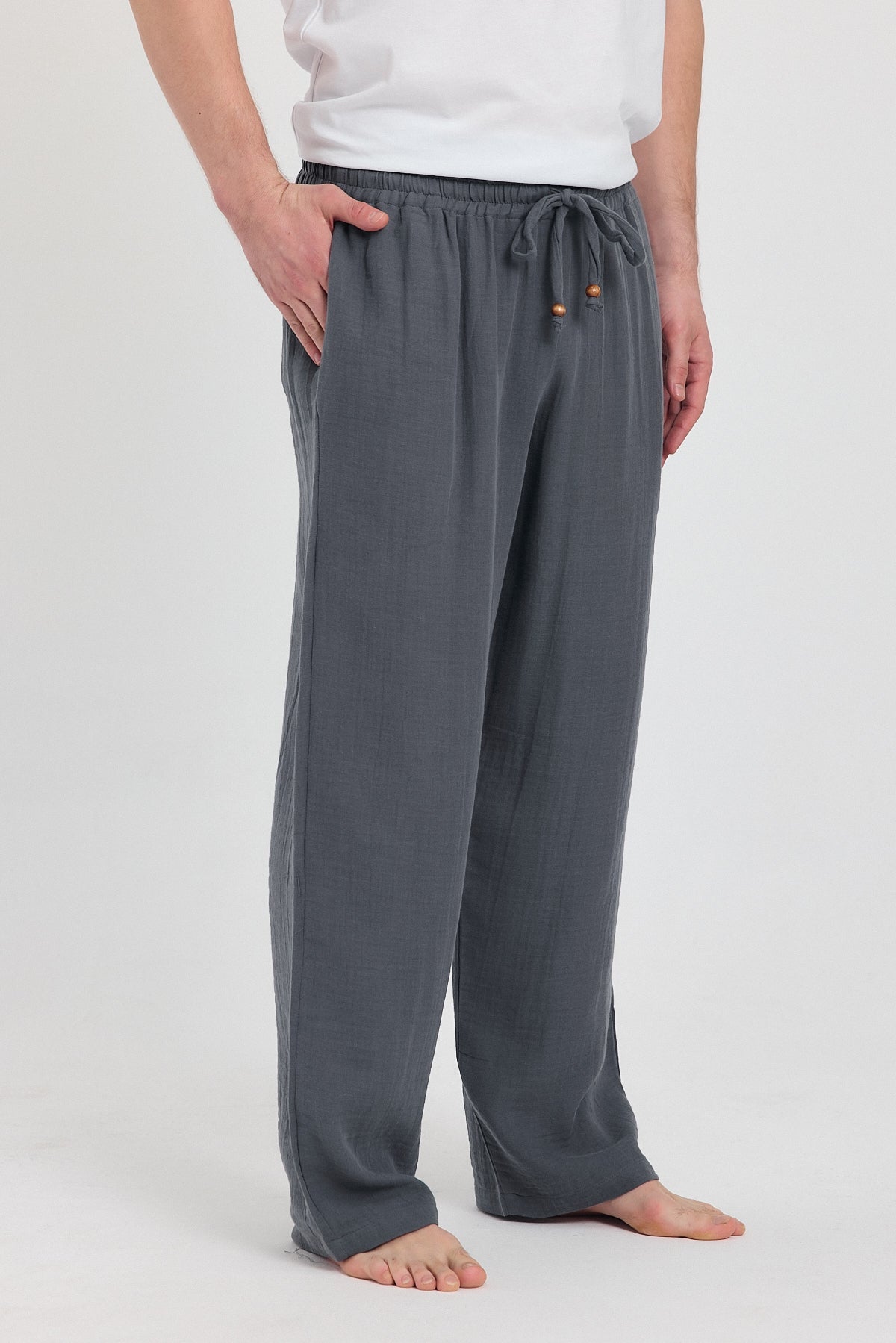 Alessio de Sole 100% Cotton Dark Grey Trousers - Men