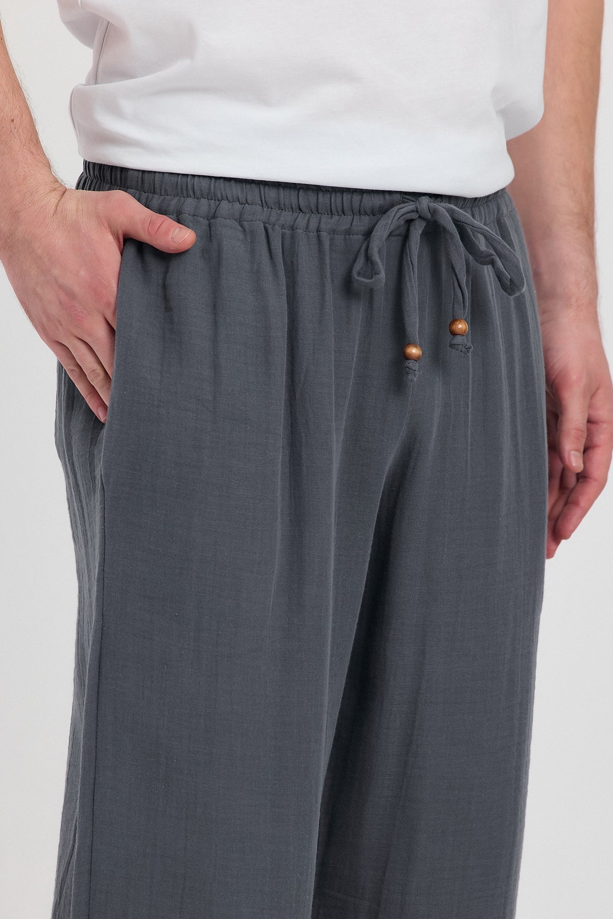 Alessio de Sole 100% Cotton Dark Grey Trousers - Men