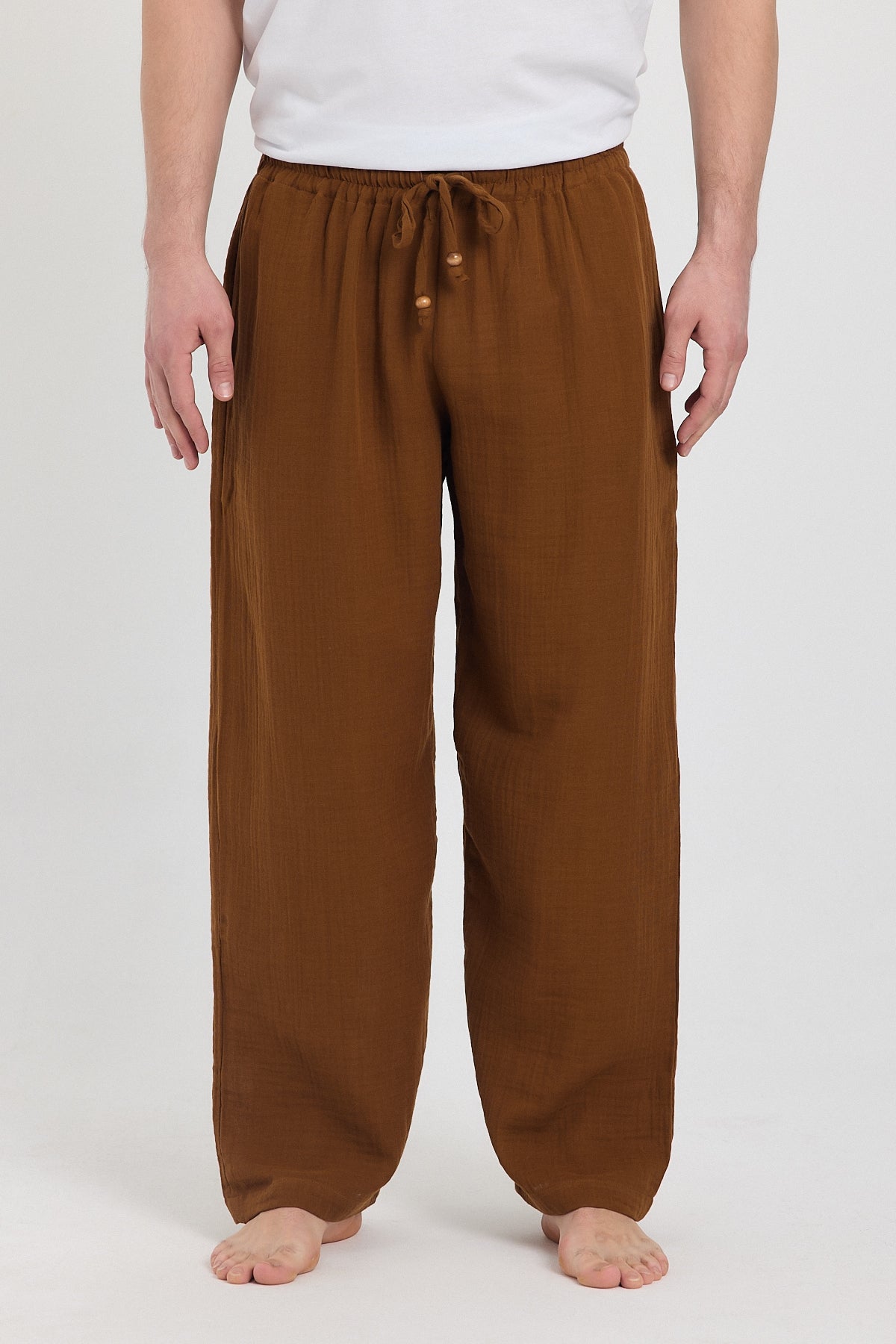 Alessio de Sole 100% Cotton Brown Trousers -Men