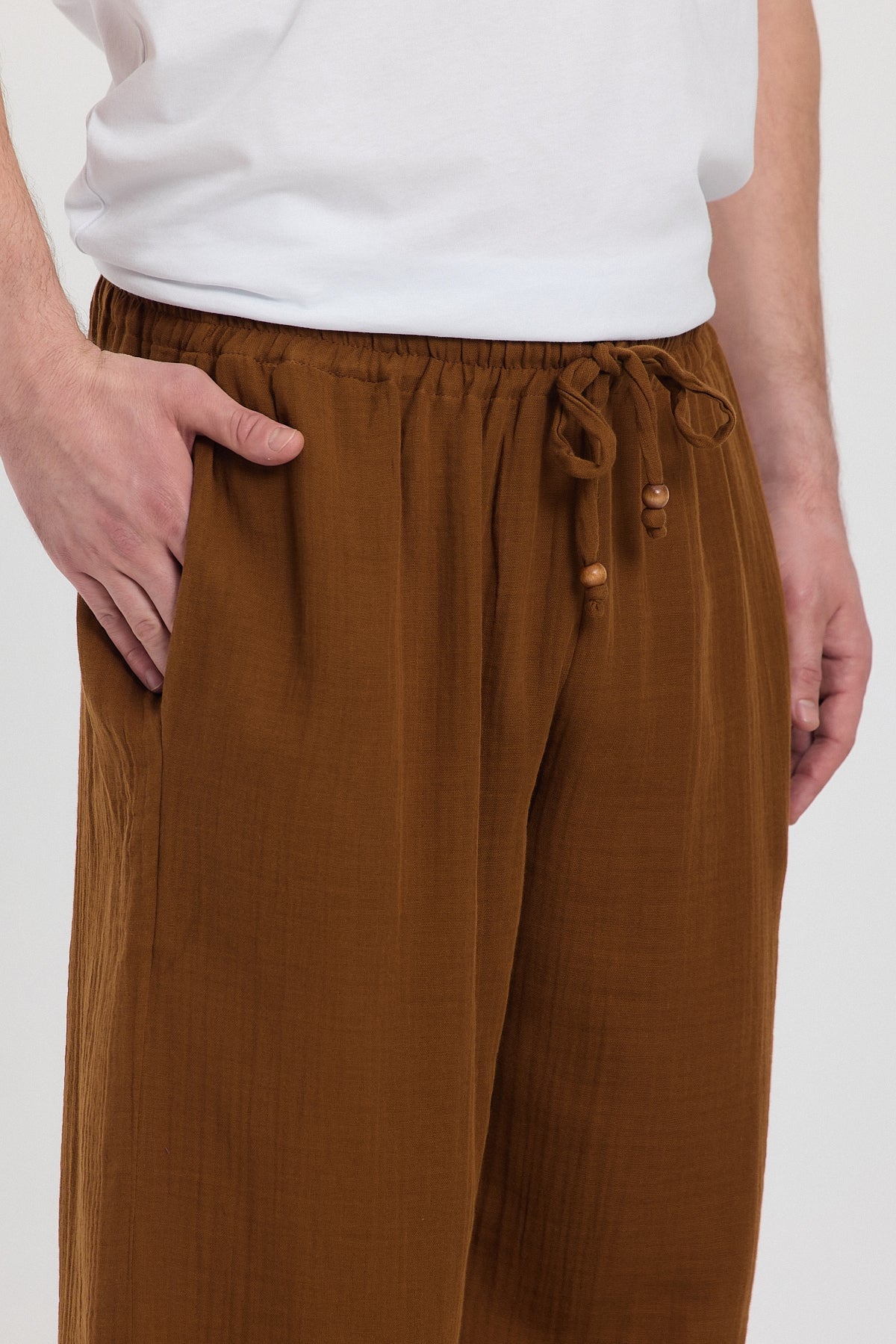 Alessio de Sole 100% Cotton Brown Trousers -Men