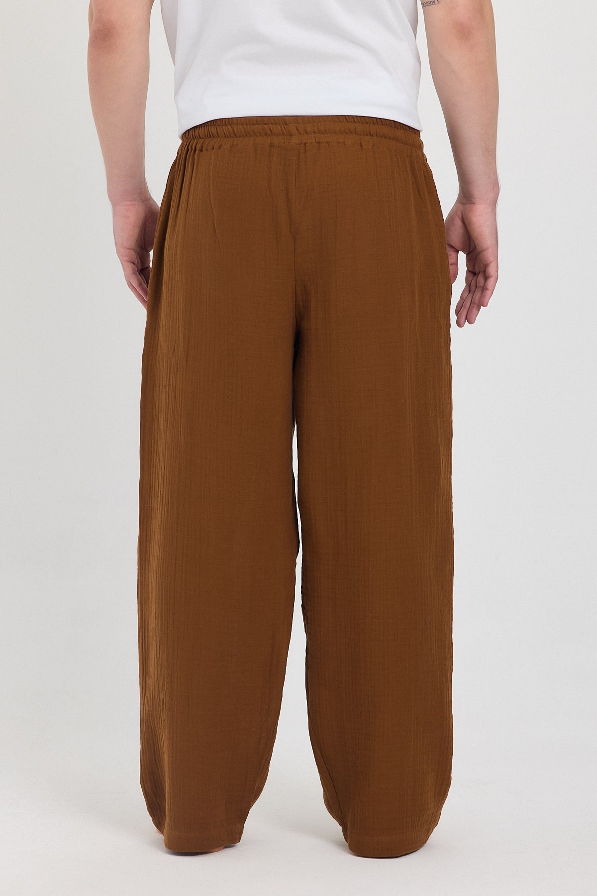 Alessio de Sole 100% Cotton Brown Trousers -Men