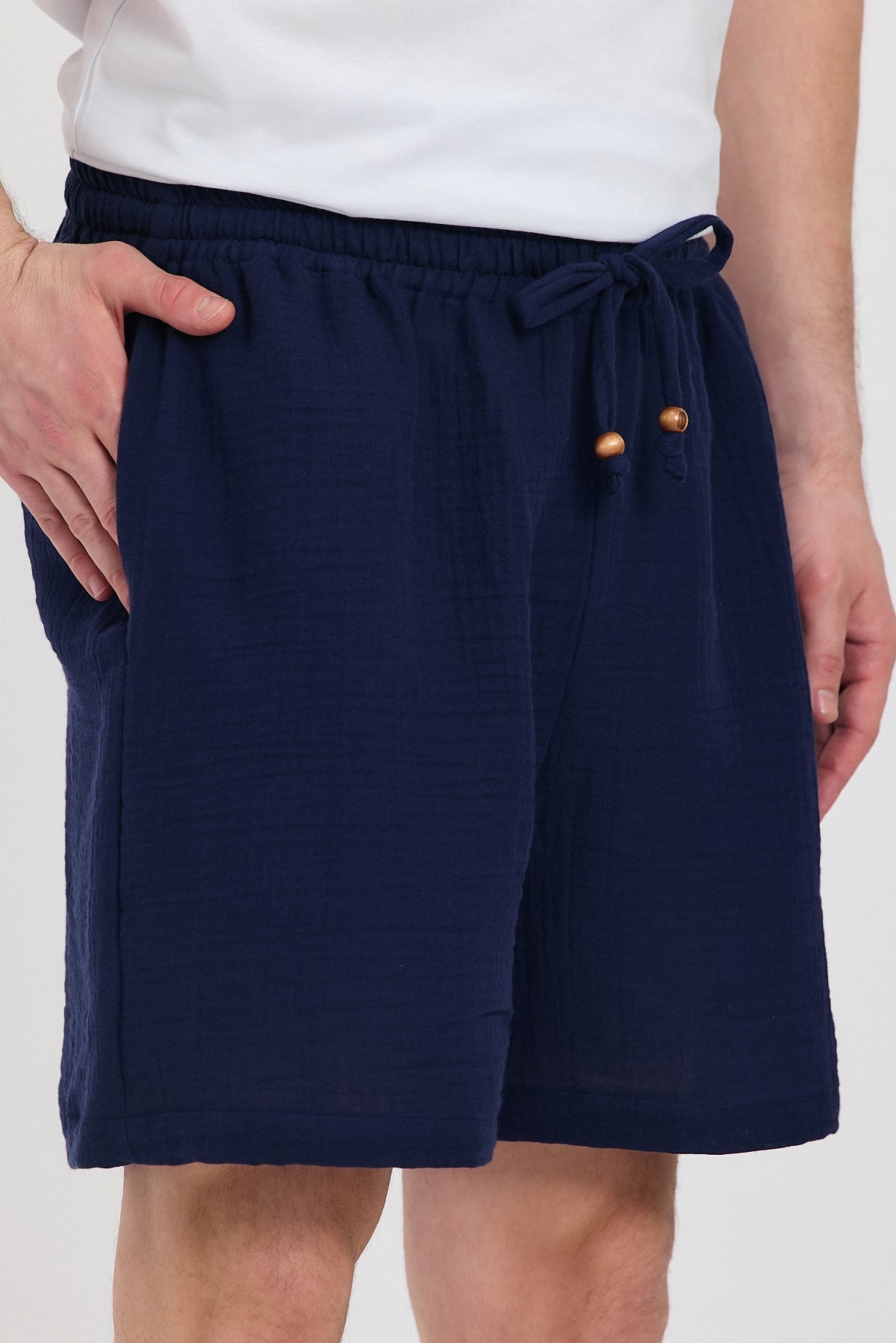 Alessio de Sole 100% Cotton Navy shorts - Men