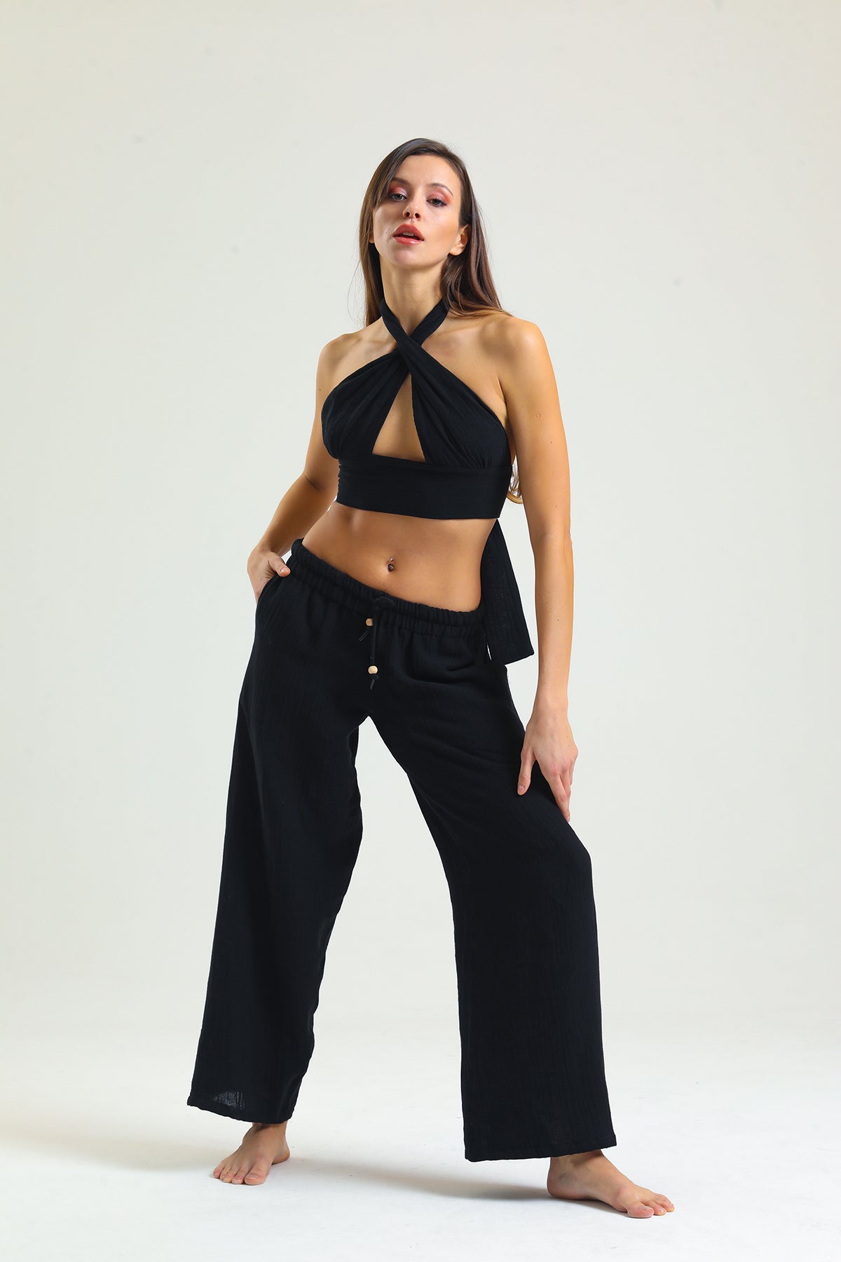 Alessio de Sole 100% Cotton Black Trousers - Women