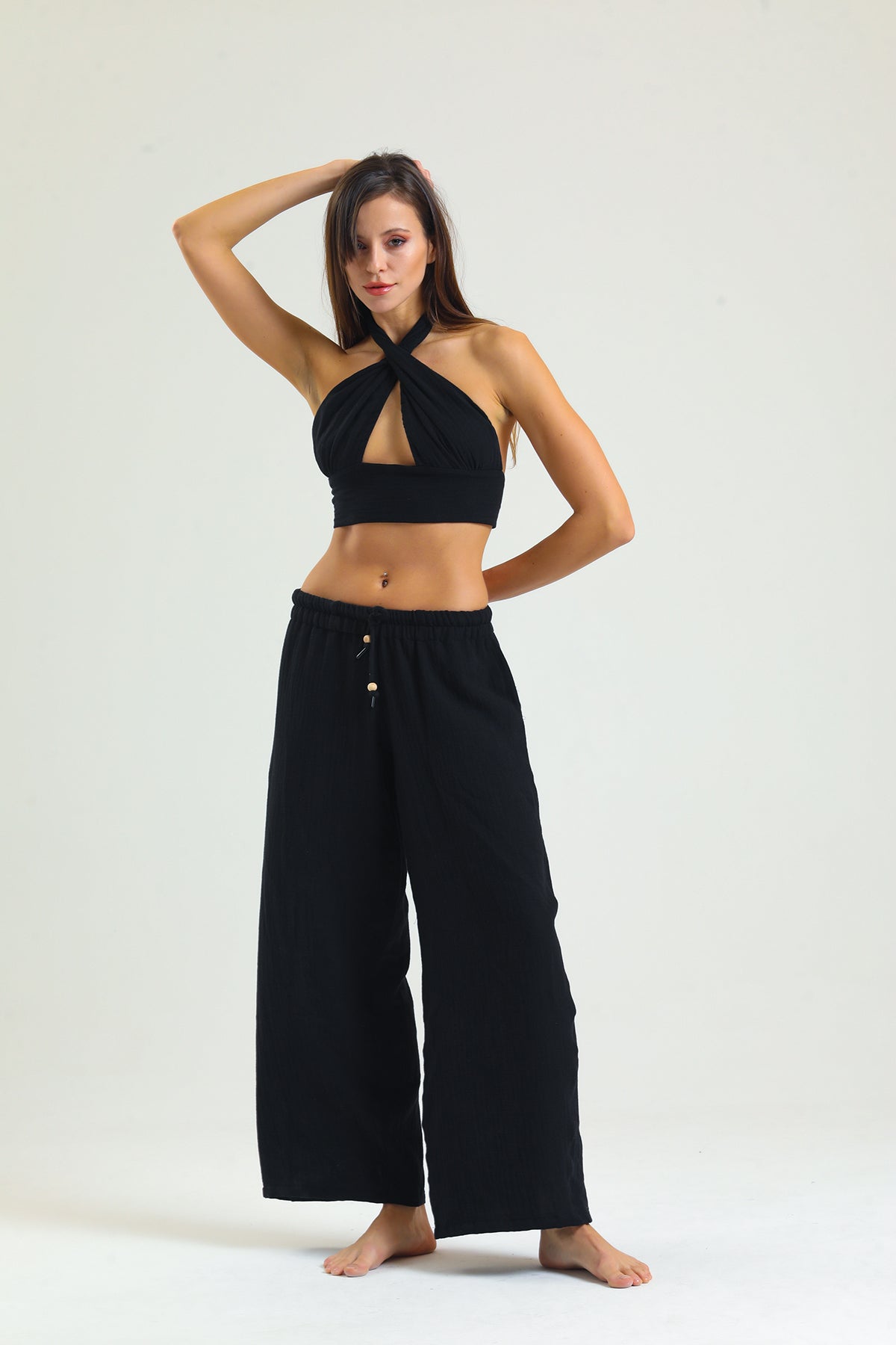 Alessio de Sole 100% Cotton Black Trousers - Women