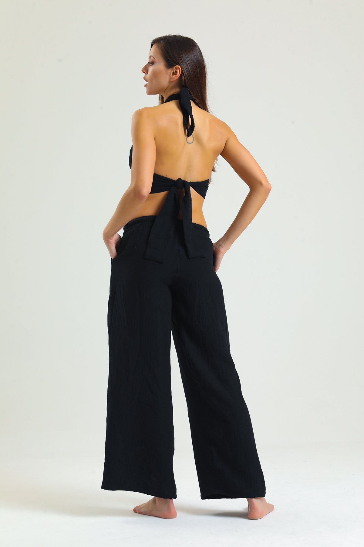 Alessio de Sole 100% Cotton Black Trousers - Women