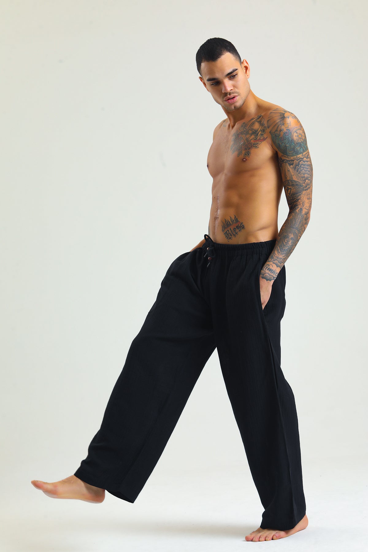 Alessio de Sole 100% Cotton Black Trousers - Men