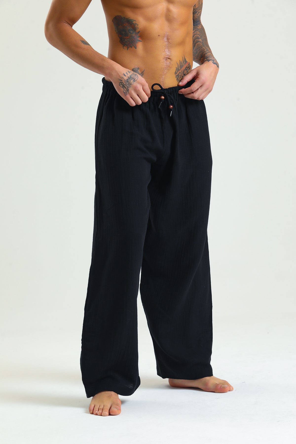 Alessio de Sole 100% Cotton Black Trousers - Men