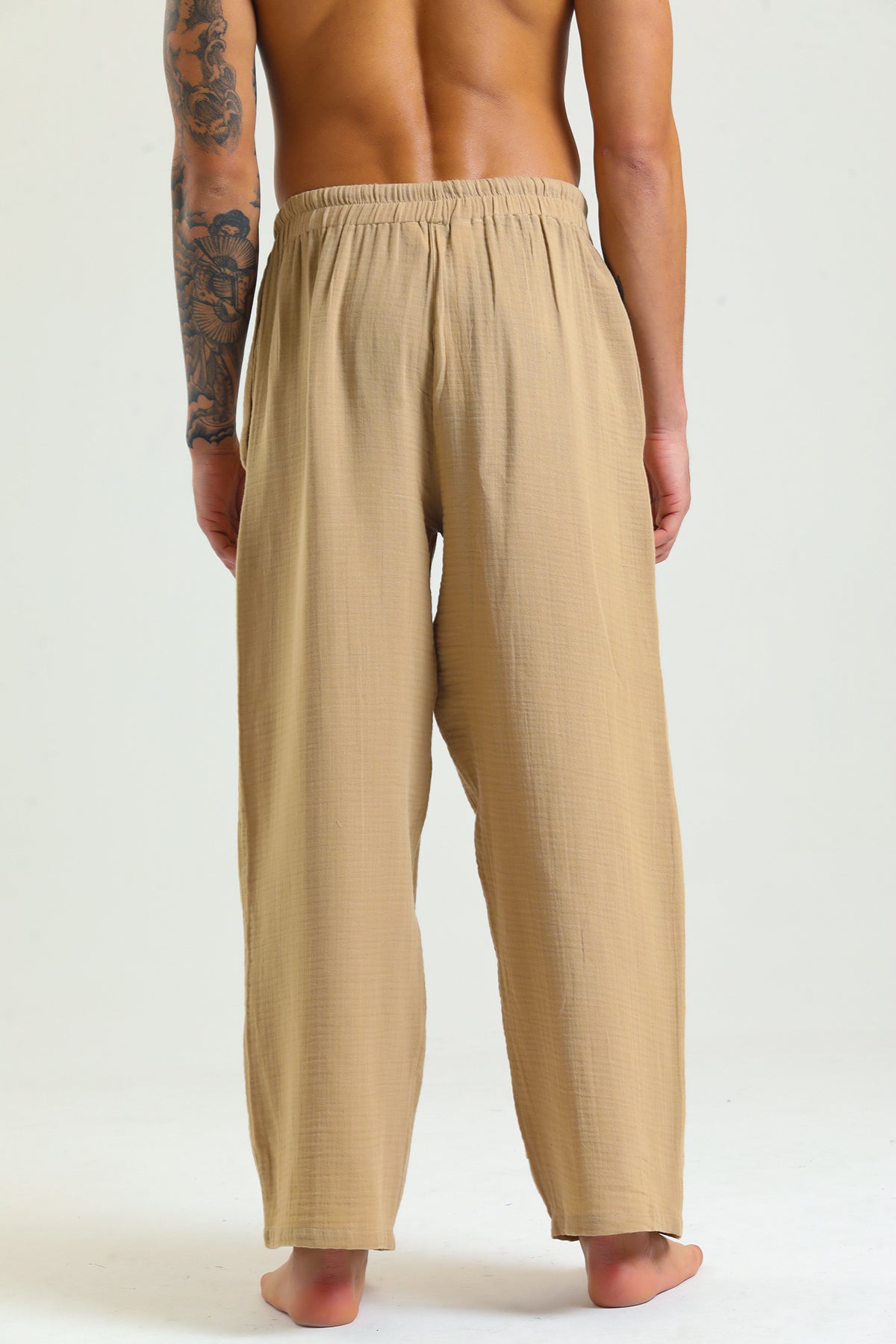 Alessio de Sole 100% Cotton Light Brown Trousers - Men