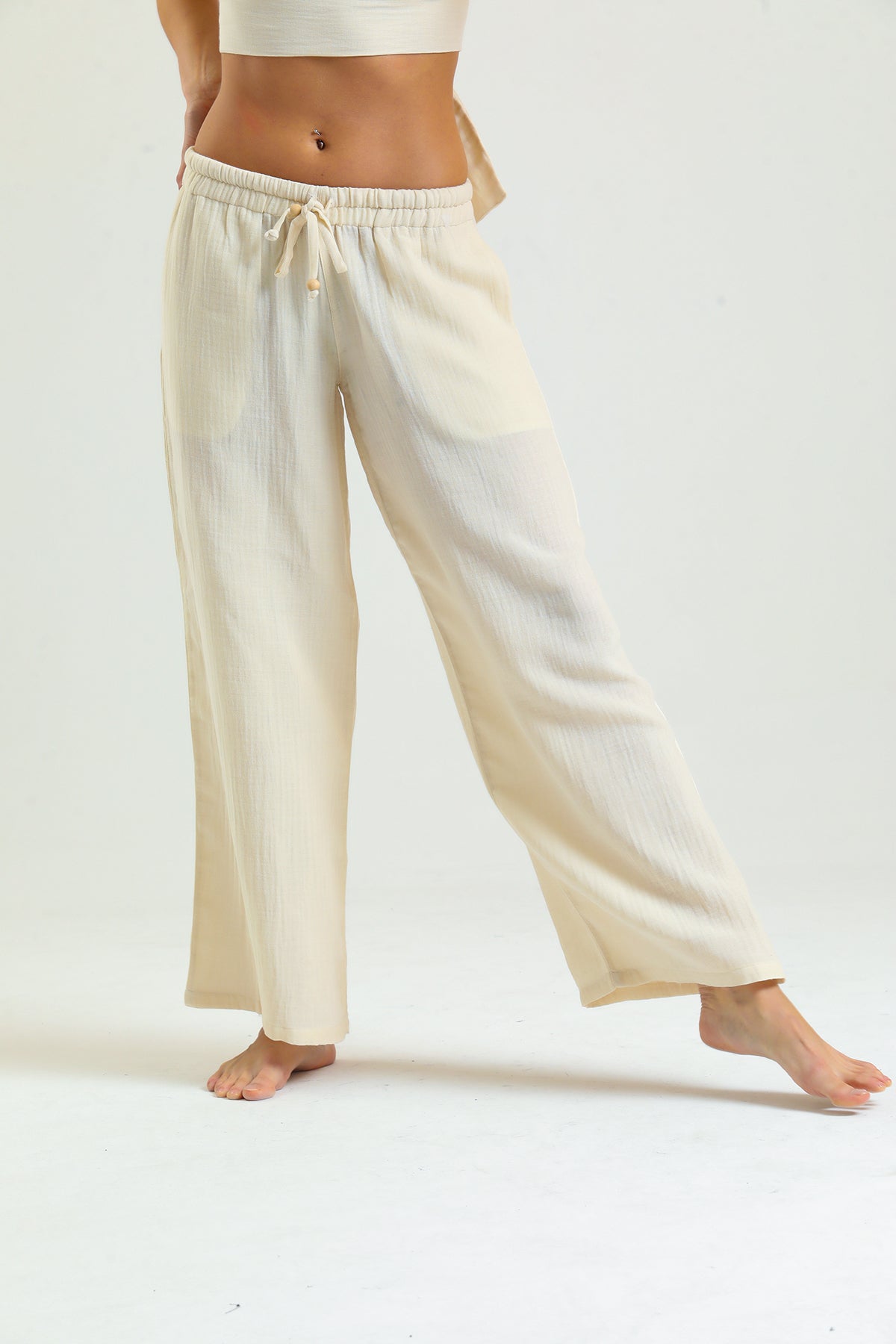 Alessio de Sole 100% Cotton Beige Trousers - Women
