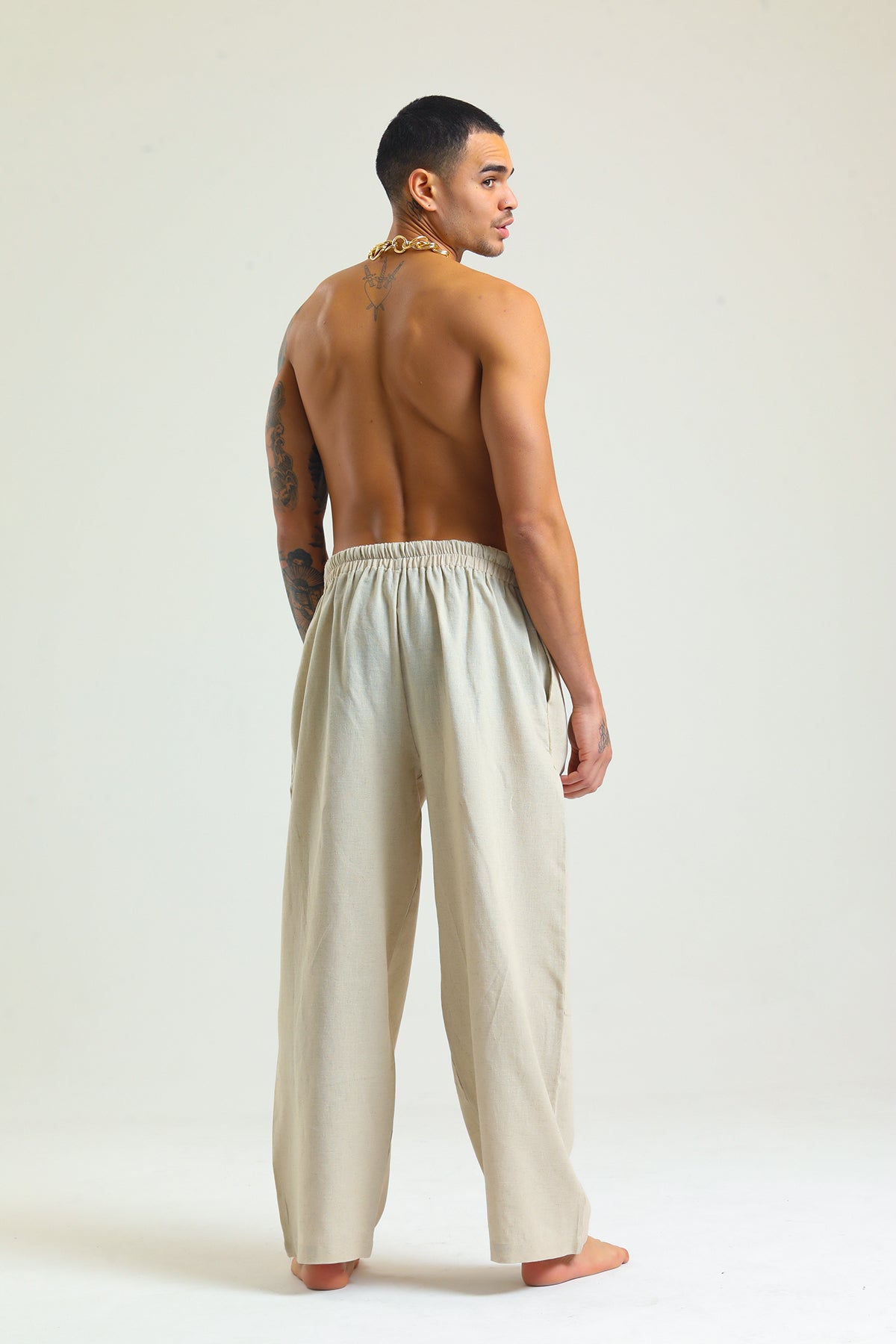 Alessio de Sole 100% Cotton Beige Trousers - Men