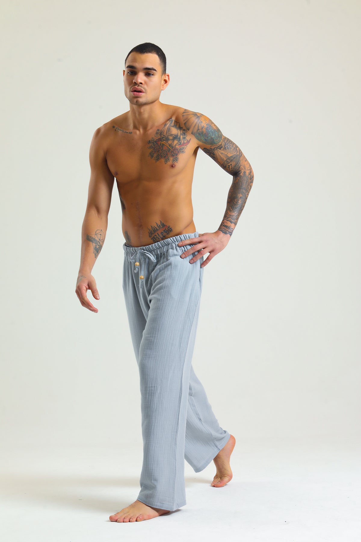Alessio de Sole 100% Cotton Grey Trousers - Men