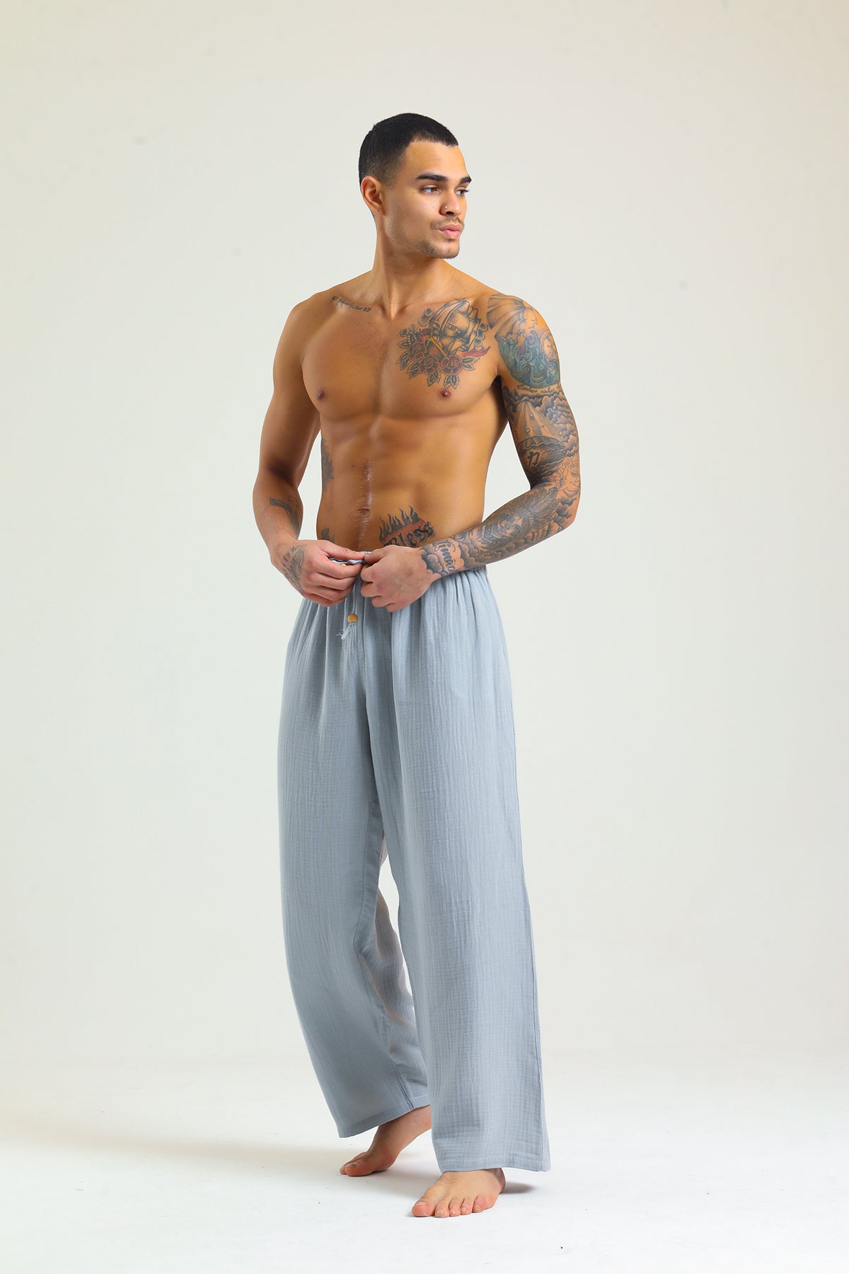Alessio de Sole 100% Cotton Grey Trousers - Men