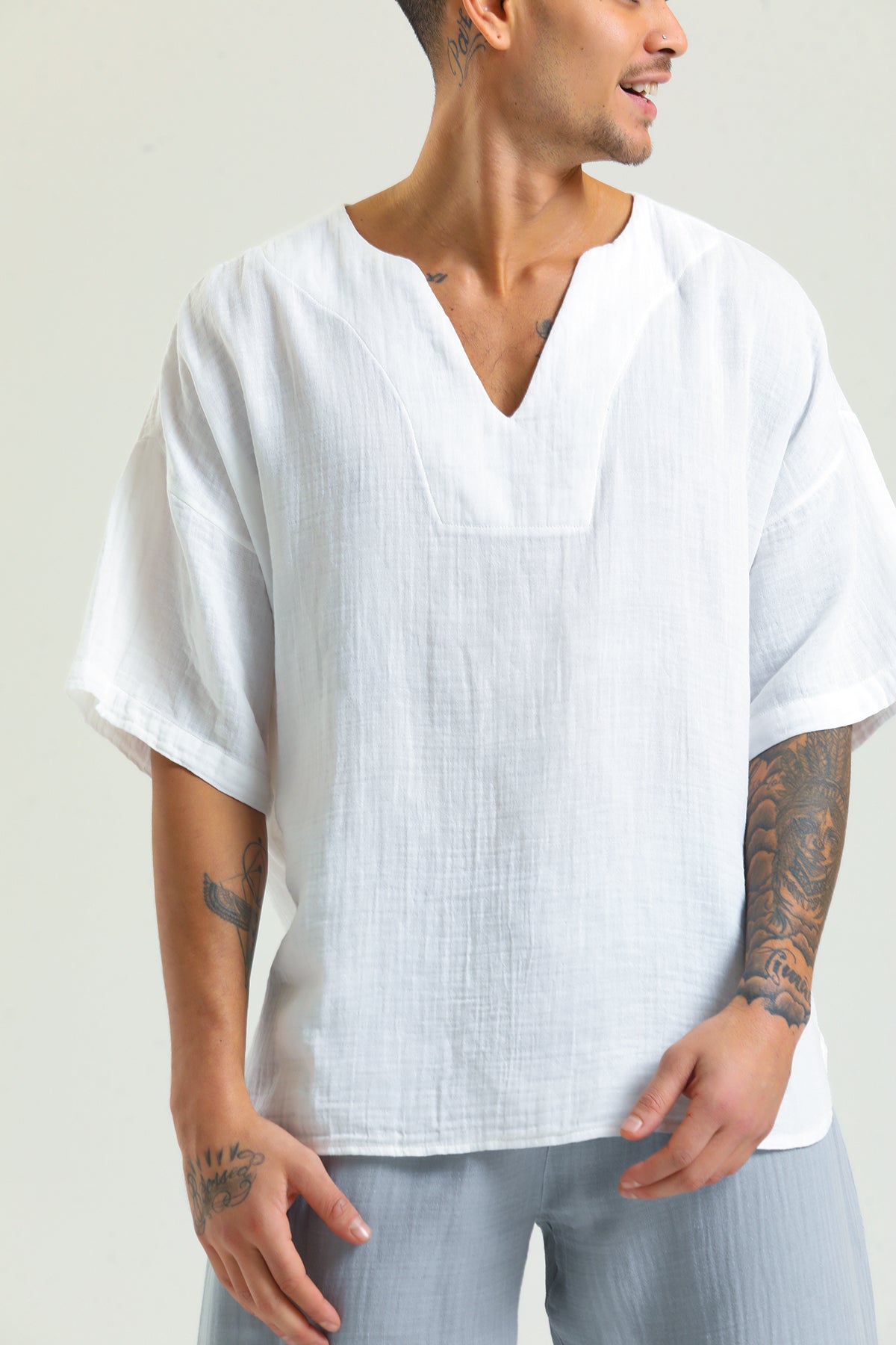 Alessio de Sole 100% Cotton White Shirt - Men